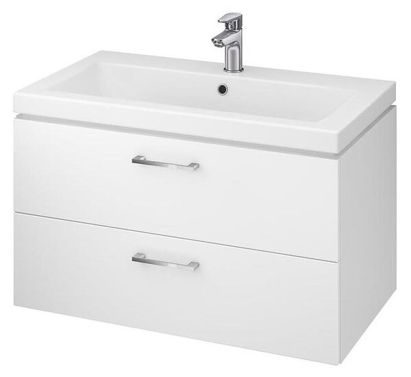 Cersanit S801-149-DSM - Závěsná koupelnová skříňka s umyvadlem LARA 80 cm bílá