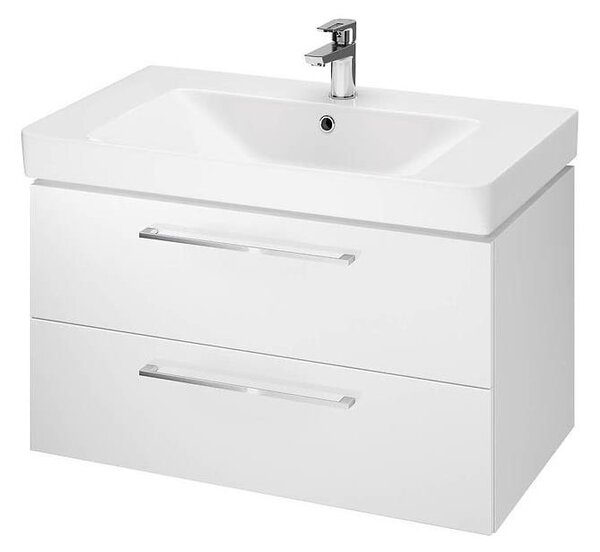 Cersanit S801-338-DSM - Závěsná koupelnová skříňka s umyvadlem LARA 80 cm bílá