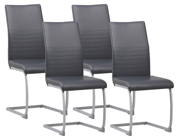 Albatros konzolové židle set 4 MURANO, šedá - jídelní židle, moderní design, potah Imitace kůže, silné čalounění - kuchyňská židle, čalouněná židle, židle k jídelnímu stolu do jídelny