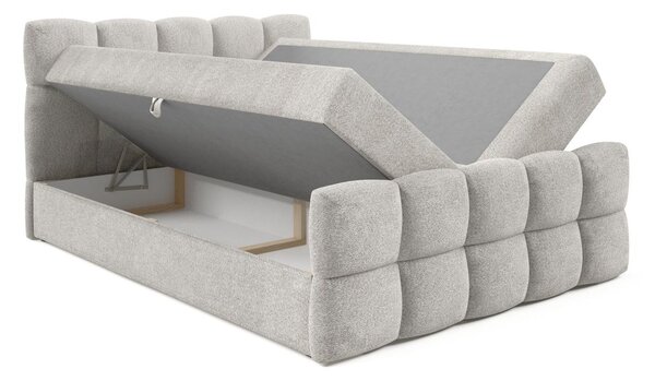 Kontinentální postel 200x200 ISEMBARD - černá + topper