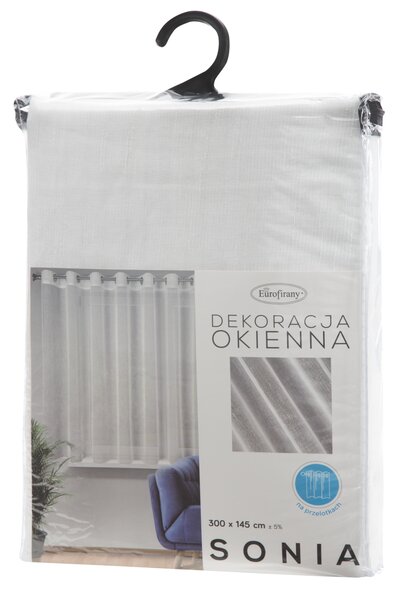 ZÁCLONA NA KROUŽCÍCH SONIA 300X145 CM BÍLÁ