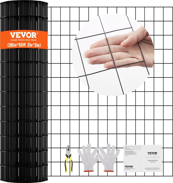 VEVOR drát pro voliéry 91 x 1524 cm, zahradní plot, role z drátěného pletiva 1,52 mm, drátěný plot s vinylovým povrchem pro zábrany kurníků, ohrady pro králíky a hady, ohrady pro drůbež