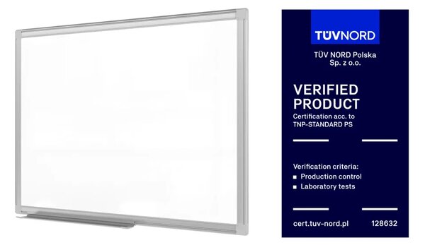 Bílá popisovací magnetická tabule 60x40 cm v hliníkovým rámu + sada příslušenství – TM IDEA® série Flex C764