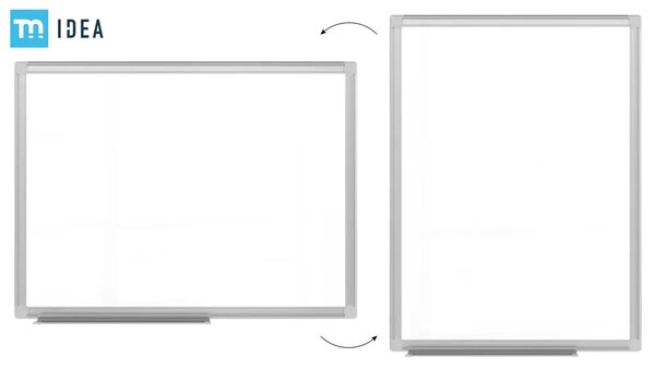 Bílá popisovací magnetická tabule 60x40 cm v hliníkovým rámu + sada příslušenství – TM IDEA® série Flex C764