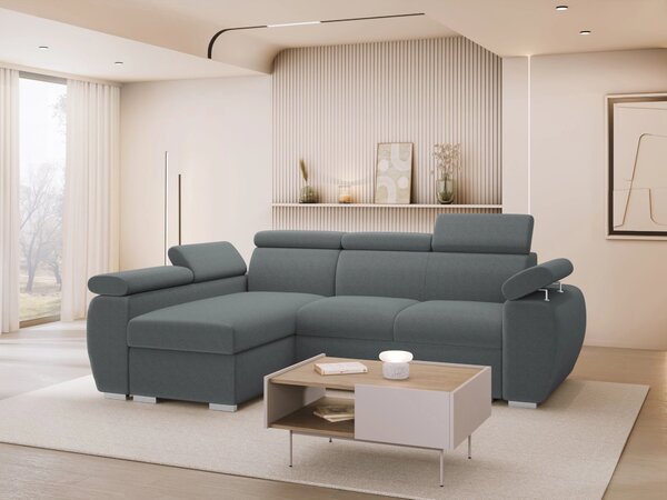 Rohová sedací souprava ORITUKO MINI - tmavá šedá, levý roh