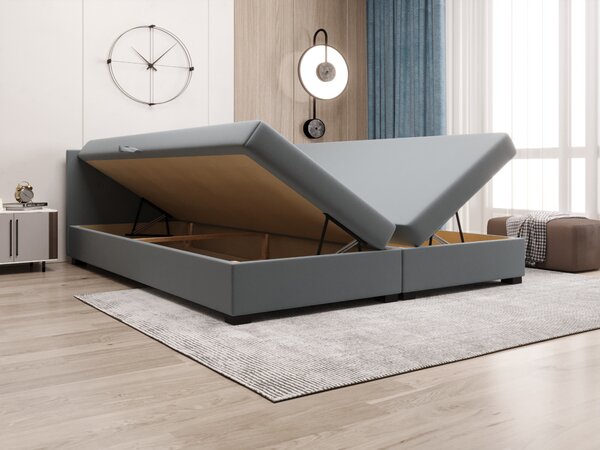 Manželská postel s úložným prostorem 140x200 ROSIE 11 - světle hnědá / ecru