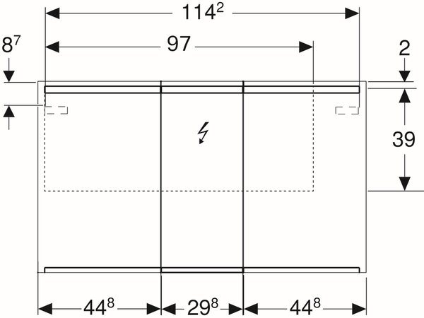 Geberit Option skříňka 120x15x70 cm se zrcadlem 500.207.00.1