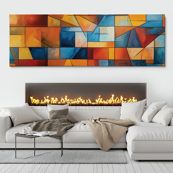 Obraz na plátně - Barevné hlubiny, Abstrakce FeelHappy.cz Velikost obrazu (šířka x výška): 120 x 40 cm
