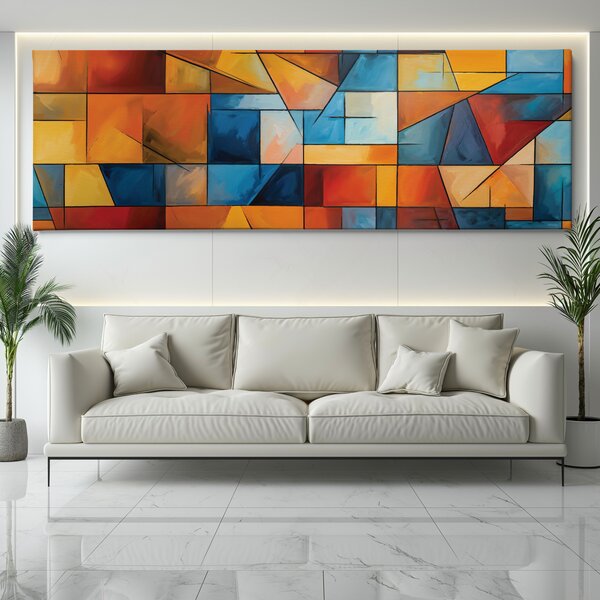 Obraz na plátně - Barevné hlubiny, Abstrakce FeelHappy.cz Velikost obrazu (šířka x výška): 120 x 40 cm