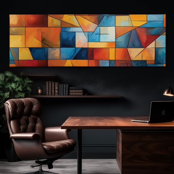 Obraz na plátně - Barevné hlubiny, Abstrakce FeelHappy.cz Velikost obrazu (šířka x výška): 120 x 40 cm