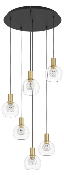 Závěsná svítidlo Stars of Light, Terqu, stmívatelné, Zlatá / mosazná, Obývací pokoj, Sklo, Moderní