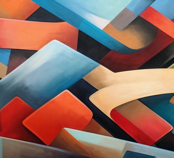 Obraz na plátně - Kubistická rapsodie FeelHappy.cz Velikost obrazu (šířka x výška): 150 x 50 cm