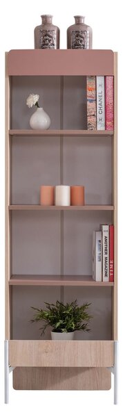 Knihovna Rossana 1 (hnědá + růžová). Akce -18%