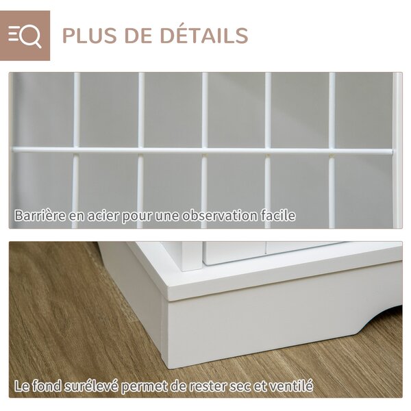 PawHut Psí Klec 2-v-1 Stolek se 2 Zámkovými Dveřmi - 76L x 54.5W x 56H cm - Kov a MDF | Aosom