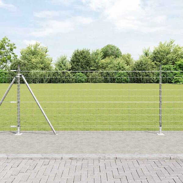 Zahradní euro plot s betonovým základem 10 x 0,8 m Stříbrná 3351015