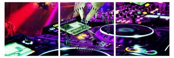 Obraz - DJ (s hodinami) (90x30 cm)