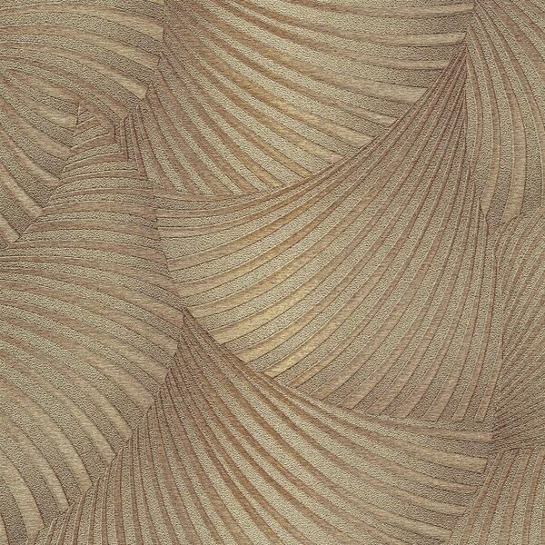 Vliesové tapety na zeď GMK Fashion for walls 5 10525-30, rozměr 10,05 m x 0,53 m, 3D twill zlatý na hnědém podkladu, Erismann