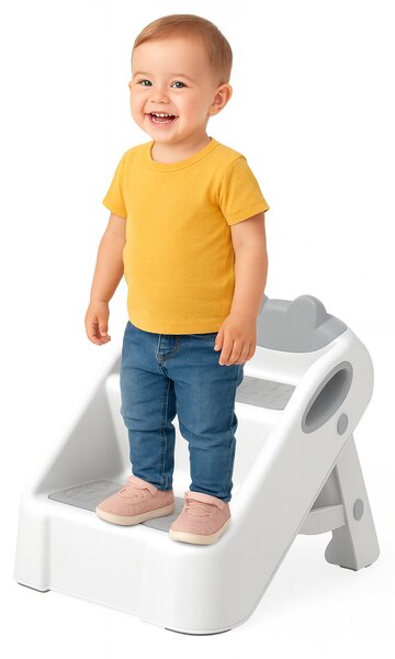Dětské schůdky 01 dvoustupňová šedá