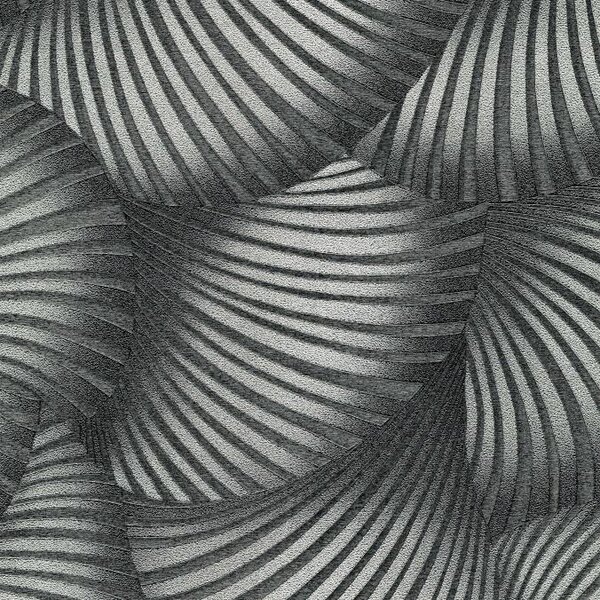 Vliesové tapety na zeď GMK Fashion for walls 5 10525-29, rozměr 10,05 m x 0,53 m, 3D twill stříbrný na černém podkladu, Erismann
