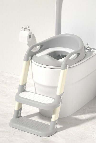 Dětské schůdky 02 s nástavcem na WC šedé