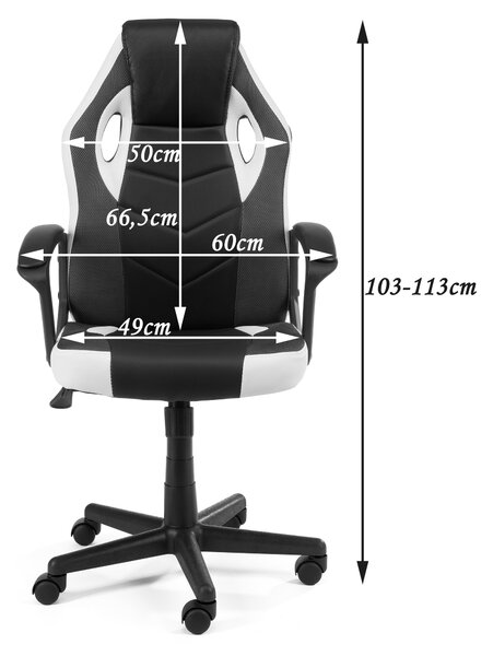 Kancelářská/herní židle Fiero (bílá). Akce -14%