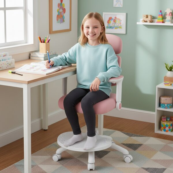 Dětská rostoucí židle Neoseat KIDDY THREE — látka, pratelný potah, růžová
