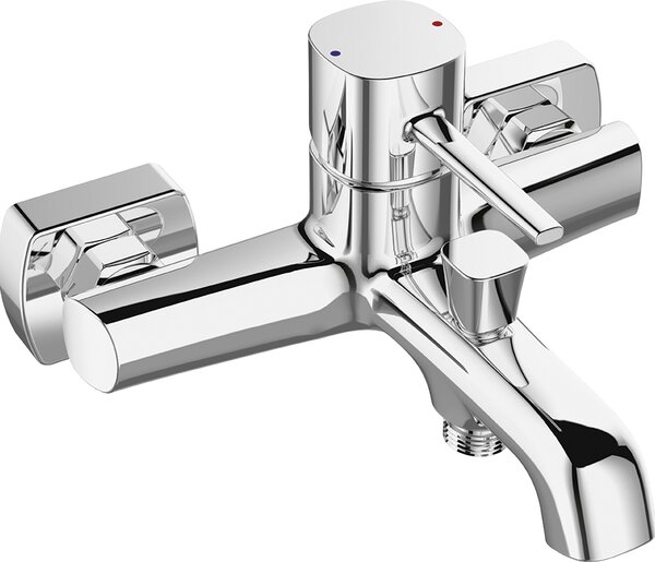 Laveo Pola vanová baterie na stěnu chrom BAP010D