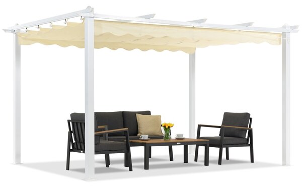 Barbados pergola na terasu 3x4 m Garden Point bílá a béžová