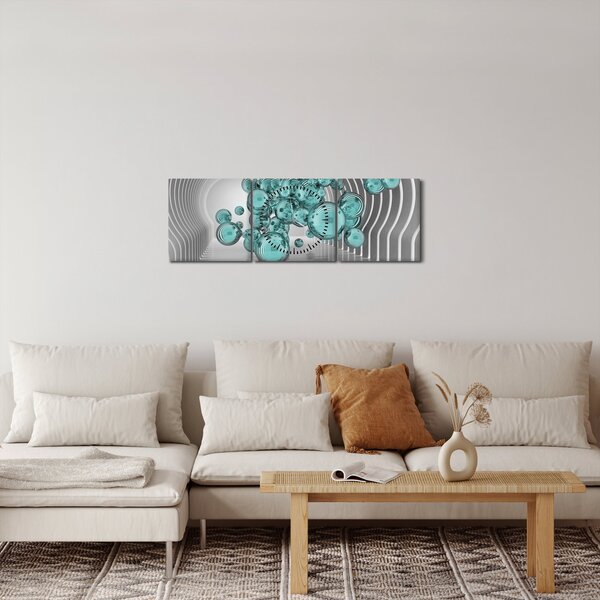 Obraz - Bubliny (s hodinami) (90x30 cm)