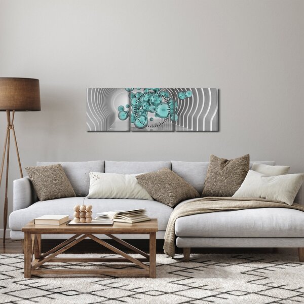 Obraz - Bubliny (s hodinami) (90x30 cm)