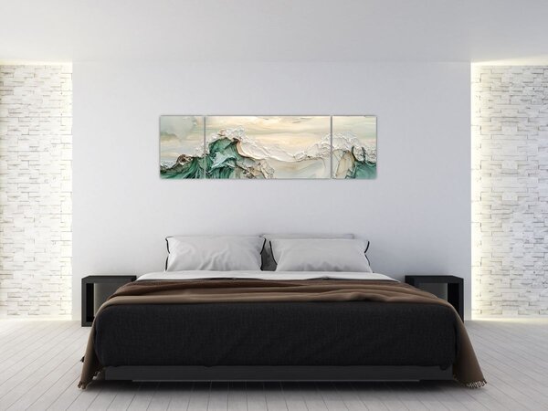 Obraz - 3D abstrakce moře (170x50 cm)