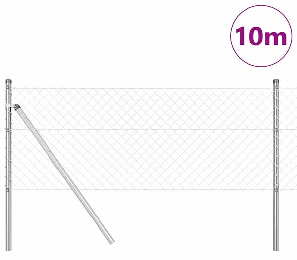 Oplocení na řetězcích se upevňuje na zem 10 x 0,4 m Stříbrná 3351122