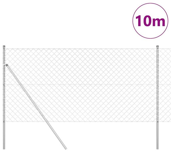 Oplocení na řetězcích se upevňuje na zem 10 x 1 m Stříbrná 3351133