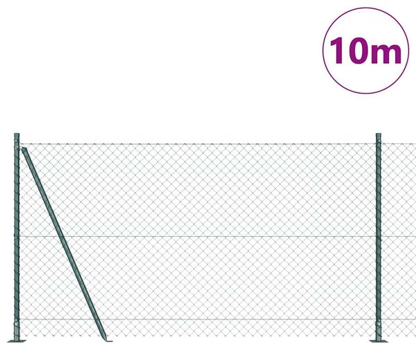 Zábradlí s betonovým základem 10 x 1,2 m Ocel potažená PVC 3351230