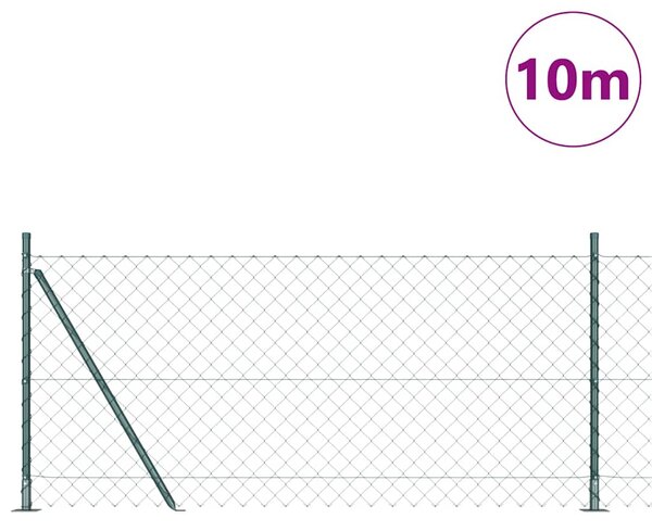 Zábradlí s betonovým základem 10 x 0,8 m Ocel potažená PVC 3351236