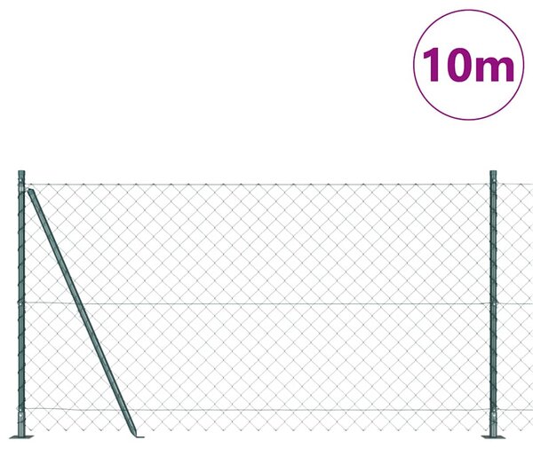 Zábradlí s betonovým základem 10 x 1,2 m Ocel potažená PVC 3351238