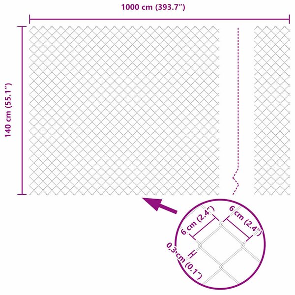 Zábradlí s betonovým základem 10 x 1,4 m Ocel potažená PVC 3351239