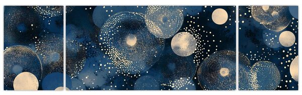 Obraz - Modro-zlaté kroužky (170x50 cm)