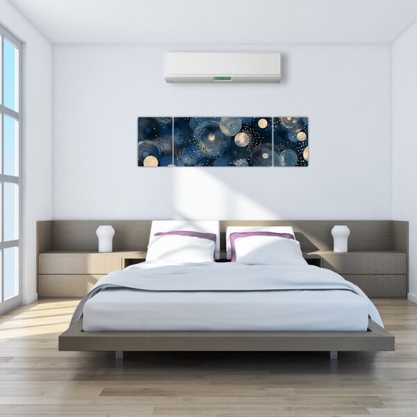 Obraz - Modro-zlaté kroužky (170x50 cm)