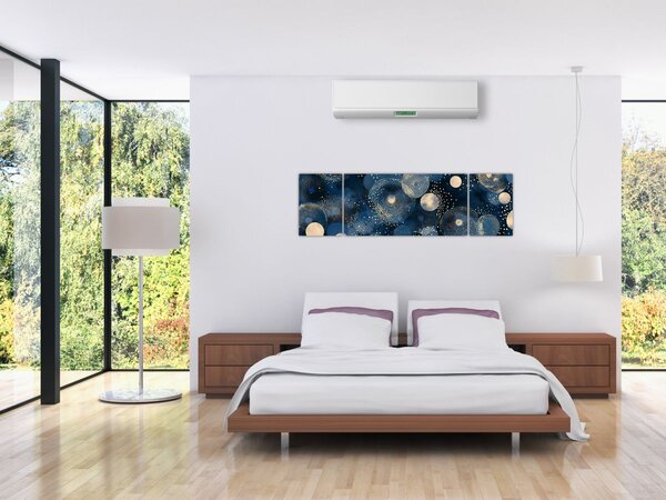 Obraz - Modro-zlaté kroužky (170x50 cm)
