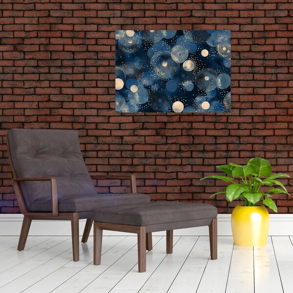 Obraz - Modro-zlaté kroužky (70x50 cm)