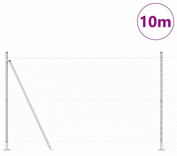 Zábradlí s betonovým základem 10 x 1,4 m Pozinkovaná ocel 3351295