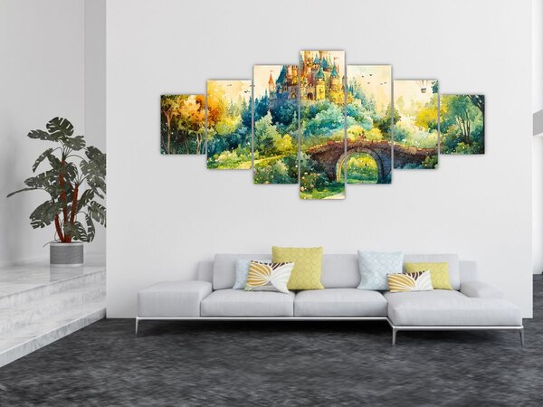 Obraz - Pohádkový zámek (210x100 cm)
