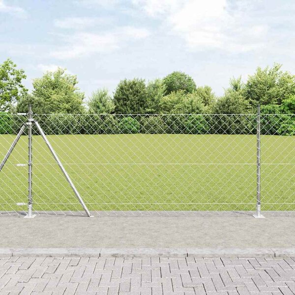 Zábradlí s betonovým základem 10 x 0,8 m Pozinkovaná ocel 3351292