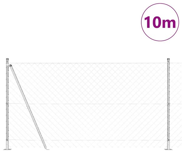 Zábradlí s betonovým základem 10 x 1,2 m Pozinkovaná ocel 3351294