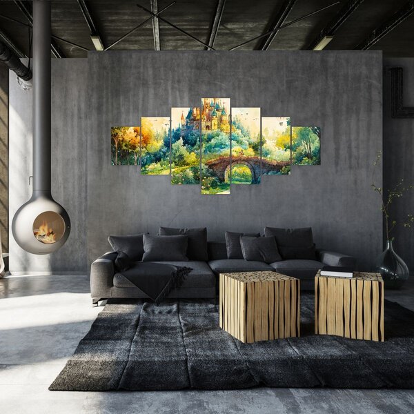 Obraz - Pohádkový zámek (210x100 cm)