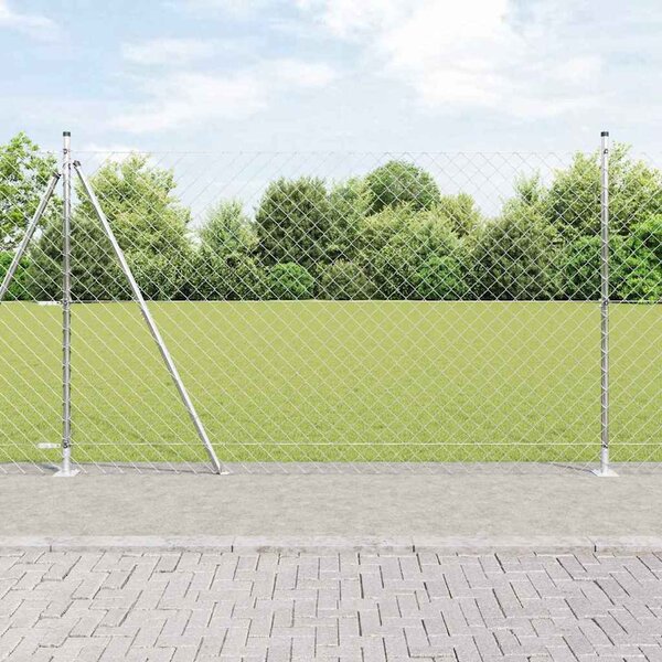 Zábradlí s betonovým základem 10 x 1,4 m Pozinkovaná ocel 3351295