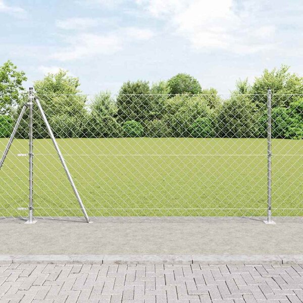 Zábradlí s betonovým základem 10 x 1,2 m Pozinkovaná ocel 3351294