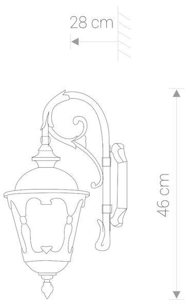Nowodvorski Lighting Tybr venkovní nástěnné svítidlo 1x60 W patina 4686
