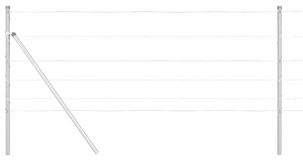 Zemní fixační svařovaný drátěný plot 25 x 0,8 m Stříbrná 3351335